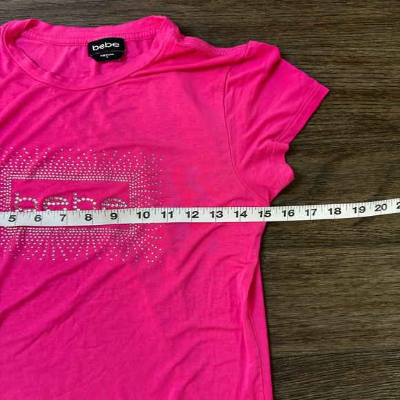 Women’s y2k pink Bebe tee with rhinestones - Picture 8 of 9